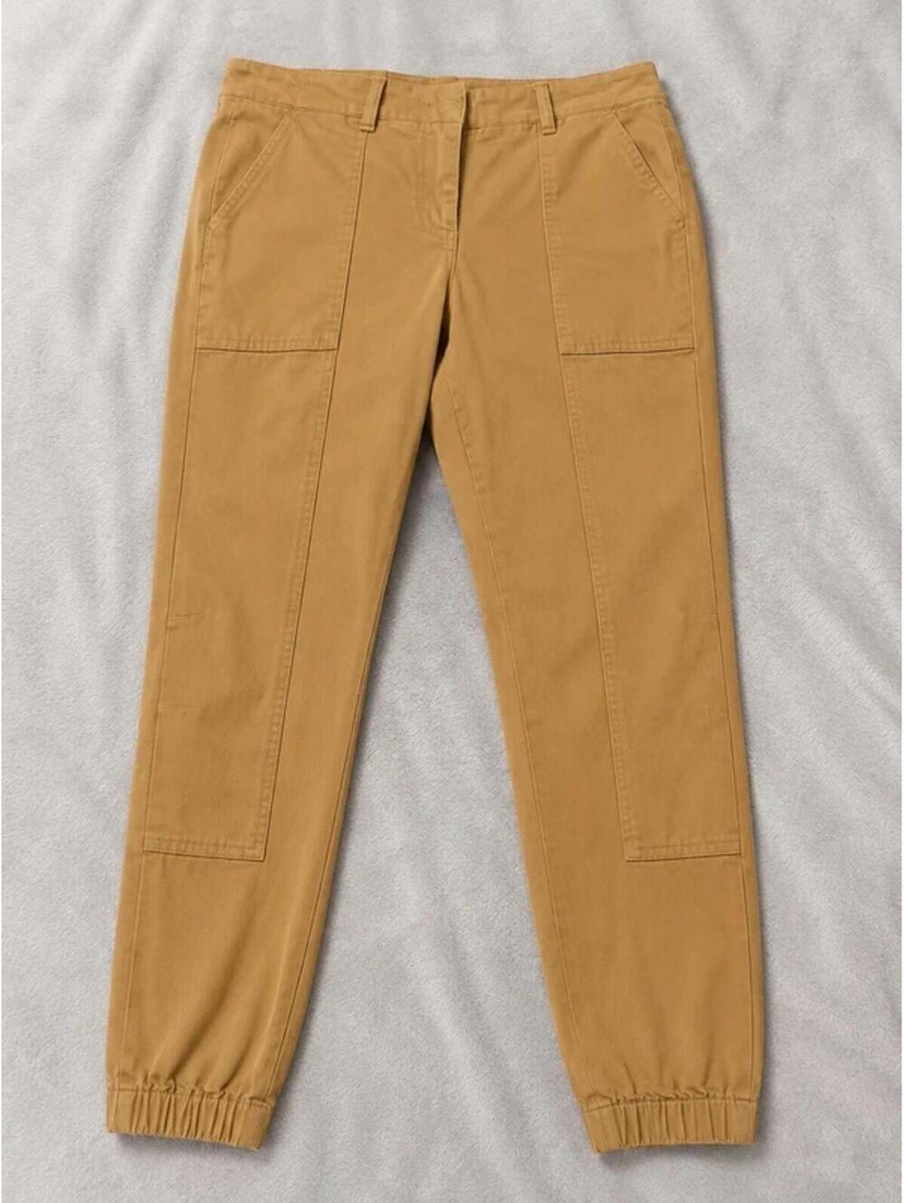 Veronica Beard Tan Utility Jogger Pants Size 10 Designer Cargo Trousers